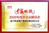 公司榮獲住朋獎(jiǎng)2020年度社會(huì)貢獻(xiàn)房企稱號